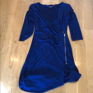Express Blue Wrap Dress